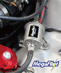 Installed Inline 12V Universal Electric Fuel Pump Low Pressure Five To Nine PSI For Gas And Diesel, Delivers Thirty GPH