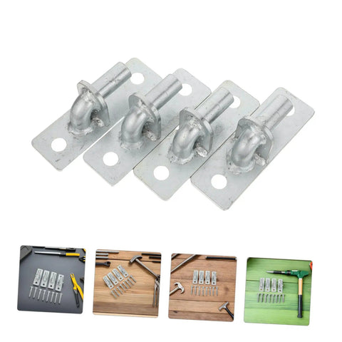 Rock Solid Wall Mount Gate Hinges For Barn Doors And Fence Posts Rust Proof Outdoor Hardware set of four zinc-coated steel hinges.