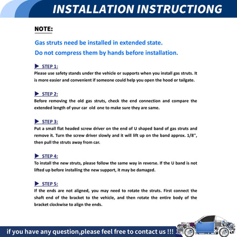 Installation instructions for Heavy Duty Tailgate Assist Kit Smooth Operator Drop Liftgate Support Strut for Toyota Tacoma N300.