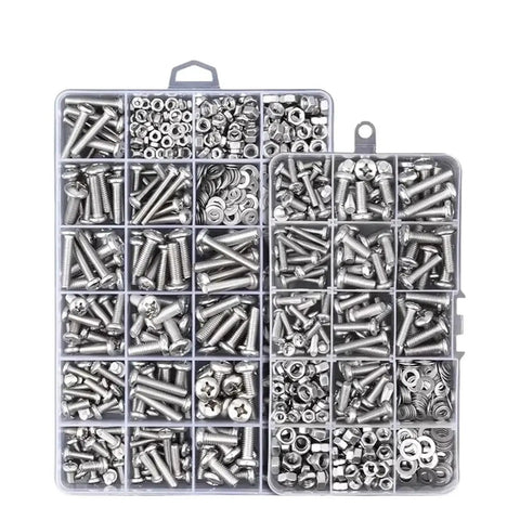 DIY Drill And Tap Hardware Kit With Screws Nuts Caps Washers Self Tapping Set M2 M3 M4 M5 M6 11 Types 293 Pcs For Home Workshop Projects And Metal Plastic Repair, stainless steel organizer case