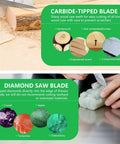 Carbide-tipped and diamond saw blades for 5-In-1 Lapidary Saw Kit For Cutting, Grinding, Carving, Drilling And Polishing Rocks