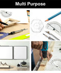 Multi Purpose Heavy Duty Stainless Steel Angle Protractor With Two Smooth Sliding Arms For No Sweat Adjustments Built For Serious Woodworking And Machinist Layout Work Featuring Dual Metric And Imperial Scale With Laser Etched Markings For Top Shelf Accuracy On Any.