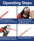 Operating steps for 416 Piece DT Connector Kit with Crimping Pliers and Removal Tool, IP67 gray housing, 14-20 AWG wiring