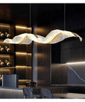 Modern Led Chandelier With Water Ripple Effect Top Shelf Dimmable Pendant Light For Dining And Living Rooms ultra slick 180 cm above kitchen island.