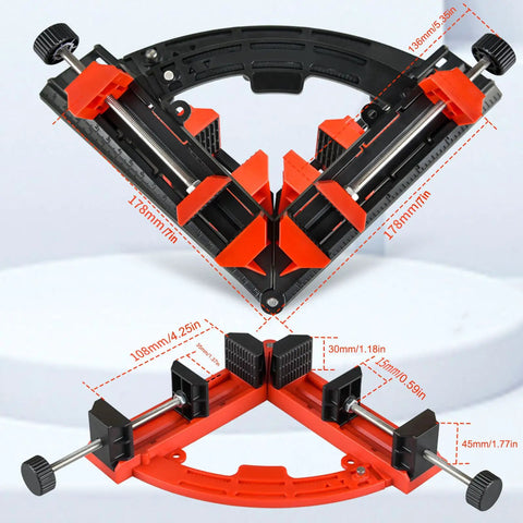 Pro Level Adjustable Corner Clamps For Woodworking Projects, Multi Angle Right Angle Grip Set With Steady Hold For Bookshelves Cabinets And Framing, Slick Black Build That Makes Your Diy Jobs No Sweat