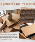 Corrugated Paper Pads 12 Pack Square 11.8x11.8 Inches Shipping Box Liners Cushioning For Glassware And Electronics Packaging
