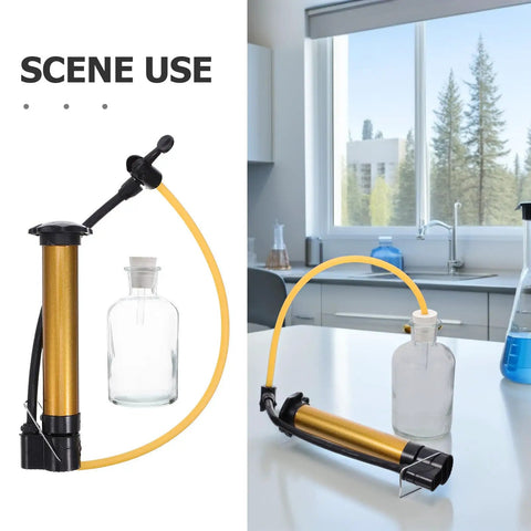 Drop Into Labs With This Solid Thermodynamics Kit For College Physics Rigs featuring a glass bottle and a yellow hose setup in a bright lab.