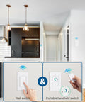 Wireless Light Switch Kit With Remote, No In Wall Wiring Needed, Programmable, works with ceiling fans lamps lights, smart home ready