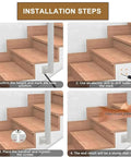 Installation steps for Heavy-Duty U-Shaped Stair Handrail For Indoor Steps featuring sturdy grip and robust design.