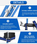 Image showing details of Adjustable Drywall Stilts 24 To 40 Inch Professional Grade Aluminum Painter Stilt for safety and adjustment features.
