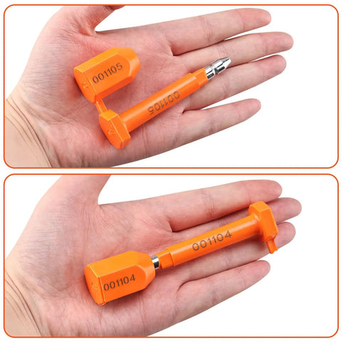 Rock Solid Shipping Container Bolt Seals 100 Pack Orange Steel Core Locks With Dead Simple Progressive Numbering For Bulletproof Cargo Security That Keeps Your Freight Locked Down Tight