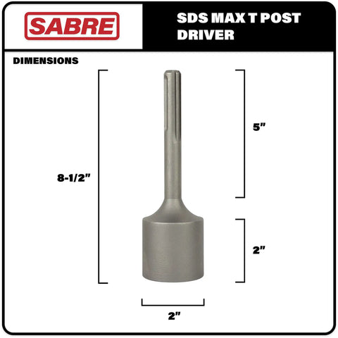 Heavy Duty SDS Max Shank T Post Driver Attachment For Rotary Hammer Drill With 2 Inch Head Built To Last Beast Of A Fence Post Pounder