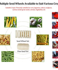 Eight Row Hand Push Garden Seeder with Seed Sower and Fertilizer Applicator Depth Adjustable for Corn and Soybean