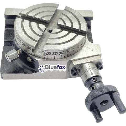 Built Tough 3 Inch Rotary Table For Milling And CNC Work Horizontal And Vertical Mount 4 T Slot Bolts 80mm Diameter Cast Iron Body