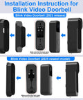 Installation instructions for Blink Video Doorbell 2023 and 2025 models with No Drill Doorbell Mount For Video Doorbell 2023 2025 Release Anti Theft Weatherproof Mount That Installs Easy With Tape Or Screws Ideal For Homes And Apartments.