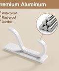 Heavy Duty Adhesive Wall Coat Hook One of Four Pack With Double Hooks Stick On Door Hanger Metal Hooks Waterproof Rust-proof