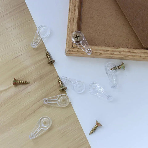 Heavy Duty Cabinet Door Glass Retainer Clips With Screws Top Shelf Replacement Hardware For Window Mounting, clear clips and screws.