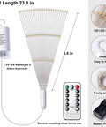 Lit 200 LED Copper Wire Starburst Fairy Lights With Remote Battery Operated Warm White 8 Modes Hanging Sphere Ceiling Decor