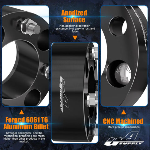 Kick Up That Stance Two Inch Wheel Spacers For 4X110 Bolt Pattern Atvs And Jeeps 74Mm Hub Bore With M10X1.25 Thread Studs showing anodized surface and forged aluminum.