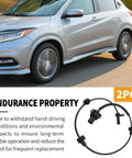 Side view of two black ABS wheel speed sensors for Honda HR-V 2016-2020 front driver and passenger sides.