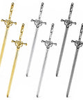 Six Piece Sword Letter Opener Set With Metal Mail Openers And Ergonomic Handles featuring gold and silver vintage decorative slitters.