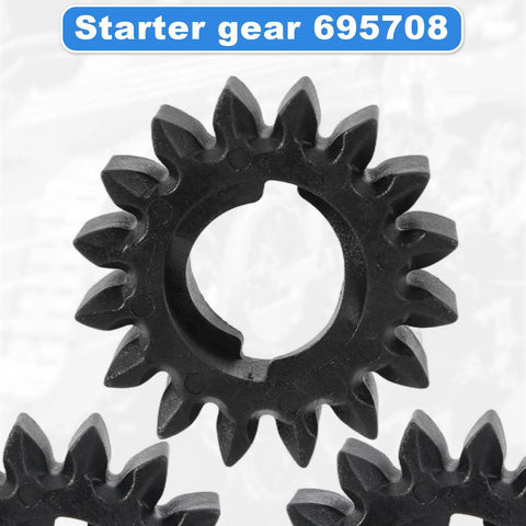 Black 16-tooth starter pinion gear from 10 Pack Starter Pinion Gear Replacement 16 Tooth Gear Set For Common Gas Engines 280104 693058 693059 PA66 GF30 Material Durable Replacement For Lawn Mowers And Small Power Equipment