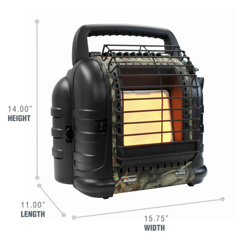 12,000 BTU Portable Propane Radiant Heater For Camping And Hunting Heats Up To 300 Sq Ft Camouflage Finish With Single Control