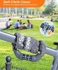 Keyless 5 Digit Bike Lock For Bikes Motorcycles Scooters And Gates With High Security Combination Dial on bike frame