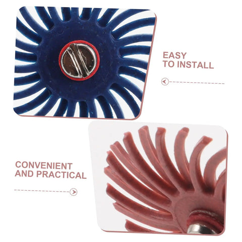 Close-up of Ipetboom Inch Radial Bristle Disc Polishing Wheel With 3Mm Shank for easy installation and practical use.