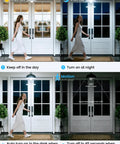 Motion Sensor LED Bulbs E26 Base Dusk To Dawn Activation Auto Light Up When Motion Is Detected At Night 8 To 16 Feet Range Turns Off After 30 To 45 Seconds Energy Efficient Long Lasting Security Lighting For Indoor Or Outdoor Use above a front door