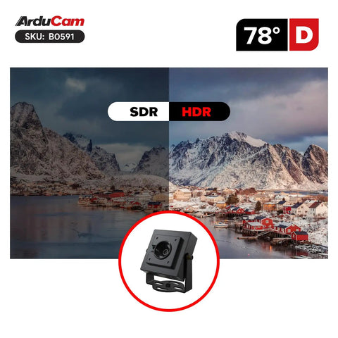 1080P HDR USB Camera Module With Autofocus 30fps 78 Degree Wide Angle UVC Mini Webcam image showing SDR vs HDR comparison
