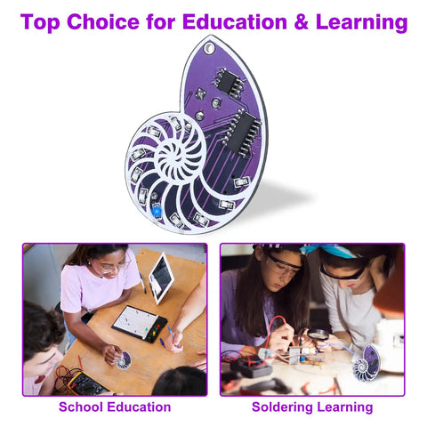 Fun SMD Soldering Practice Kit for Teens and Adults With LED Seashell Conch Flow Lamp Pendant, DIY project images