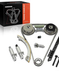 7 Piece Engine Timing Chain Kit With VVT Sprocket For Chevy GMC Buick Saab Saturn Pontiac Cars 2.0L 2.4L includes chain guides tensioners