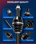 Front Left CV Axle Shaft Assembly For 2015 Through 2019 Hyundai Sonata 2.4L Gas And 2016 Through 2020 Kia Optima 2.4L Gas Two Pack CV Axles With Durable Build And Easy Install featuring standard spline handling, tightly sealed components, and dustproof rubber cover.