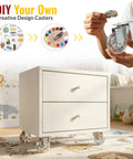 Slick Two Inch Clear Casters Featuring Top Shelf Polyurethane Build With A Heavy Duty Two Hundred Sixty Five Pound Rating For No Sweat Rolling On Hardwood Tile Or Carpet Floors Perfect For DIY Furniture Refreshes And Solid Workbench Upgrades Set Of Four on a stylish drawer cabinet.
