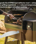 Magnetic Heat Deflector Plate for Pit Boss Pellet Grills Heavy Duty Steel Flame Tamer Main Plate Replacement in use.