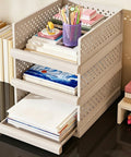 Stackable Closet Organizers Supercharge Your Home Storage Routine With Durable Wardrobe Bins Built For Seamless Bathroom Bedroom And Apartment Organization While You Kick Your Clutter Straight To The Curb. Stackable wardrobe bin with three drawers, made of polypropylene, ideal for organizing supplies.