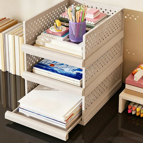 Stackable Closet Organizers Supercharge Your Home Storage Routine With Durable Wardrobe Bins Built For Seamless Bathroom Bedroom And Apartment Organization While You Kick Your Clutter Straight To The Curb. Stackable wardrobe bin with three drawers, made of polypropylene, ideal for organizing supplies.