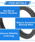 Heavy Duty Wheel Center Bore Adapters For A Smoother Cruise And Zero Shaky Vibes Down The Highway Hub Rings close-up view of black polycarbonate bushings.
