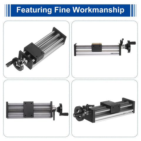 150Mm Travel Manual Sliding Table With Ball Screw SFU1605 16Mm Diameter 5Mm Pitch One Start Double Optical Axis Rail for CNC Machines