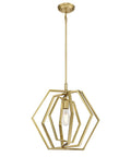Holly One-Light Indoor Pendant In Champagne Brass Finish - Dope Ceiling Light With Sloped-Ceiling Compatibility And Adjustable Rods