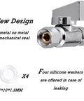 Heavy Duty Solid Brass Quarter Turn Angle Stop Valve 2 Pack 3/8 Inch Fip To 3/8 Compression Chrome Plated with silicone washers