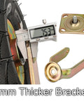 Heavy Duty Pneumatic Caster Wheels 8 Inch And 10 Inch 2 Pack Swivel Brake Fixed Casters showing 7mm thicker bracket and measuring caliper.