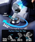 MagSafe Car Mount Charger With 15W Fast Wireless Charging Magnetic Phone Holder Rotating Dashboard Bracket in use
