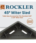 45 Degree Miter Sled For Table Saw With Beefy Durability And Low Friction Sliding Fits Standard Three Eighths By Three Quarters Inch Miter Slot Fence Accessory For Precise 90 Degree Cuts, front view