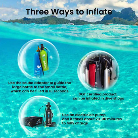 One Point Nine Liter Mini Scuba Tank For Adults Portable Underwater Breathing Cylinder Great For Snorkeling And Beginner Dives refill methods
