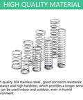 Stainless steel compression springs assortment in 24 sizes, front view