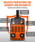 Portable 140Amp Arc And Lift TIG Welder 2 In 1 MMA Inverter With Hot Start Arc Force Anti Stick 110V featuring LED display