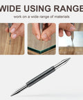 Dual Head Nail Setter With Spring Loaded One Thirty Second Inch And One Sixteenth Inch Sizes Hammerless Nail Punch Tool in use
