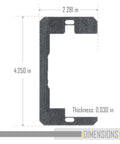 Flush-Fit Outlet Level Plate 999X 3 Pack, 0.030 in thick steel metal outlet spacer with dimensions 2.281 in x 4.250 in